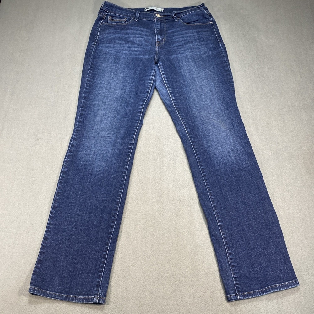 Levi's Women's 505 Straight Leg Jeans Size 10 Blue Dark Wash Stretch Denim